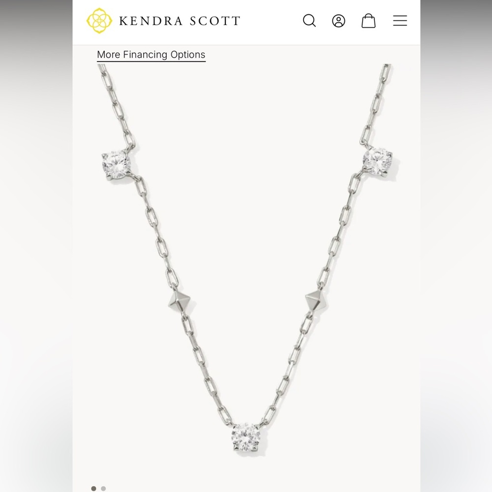 Elegant Silver Necklace with Crystal Accents
